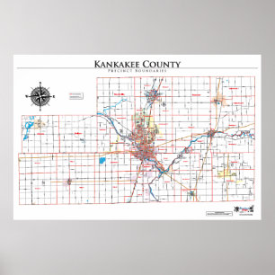 Poster Carte de la commune de Kankakee