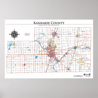 Poster Carte de la commune de Kankakee