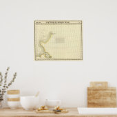 Poster Carte de la côte de l'Alaska (Cuisine)