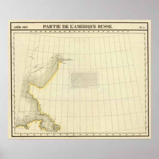 Poster Carte de la côte de l'Alaska (Devant)