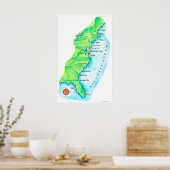 Poster Carte de la côte Est américaine (Cuisine)