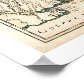 Poster Carte de la côte Est et du Canada 1756 (Coin)