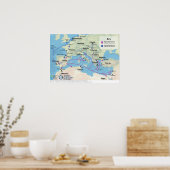 Poster carte de la diaspora judéo-espagnole (Cuisine)