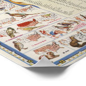 Poster Carte de la faune et du jeu des États-Unis (Coin)