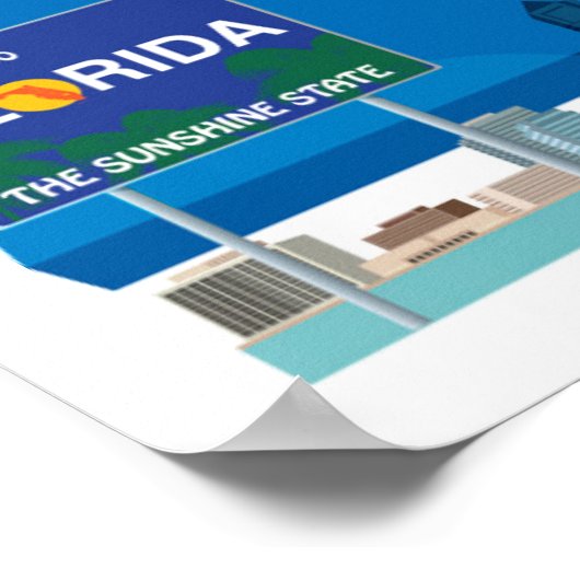 Poster Carte de la Floride (Coin)