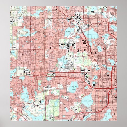 Poster Carte de la Floride d'Orlando (1995) (Devant)