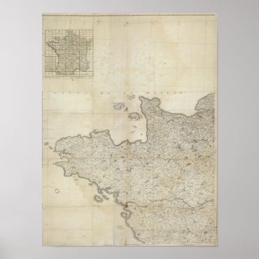 Poster Carte de la France NO (Devant)