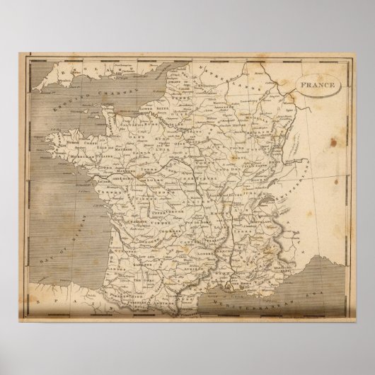 Poster Carte de la France par Arrowsmith (Devant)