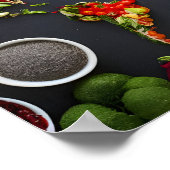 Poster Carte de la gastronomie mondiale : Top View du Mon (Coin)