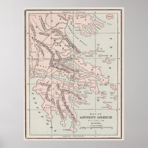 Poster Carte de la Grèce antique (1901)