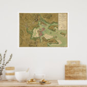 Poster Carte de la guerre à Boston - 1776 (Cuisine)