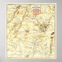 Carte de la guerre de Sécession en Virginie 1862 