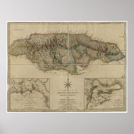 Poster Carte de la Jamaïque (1775) (Devant)