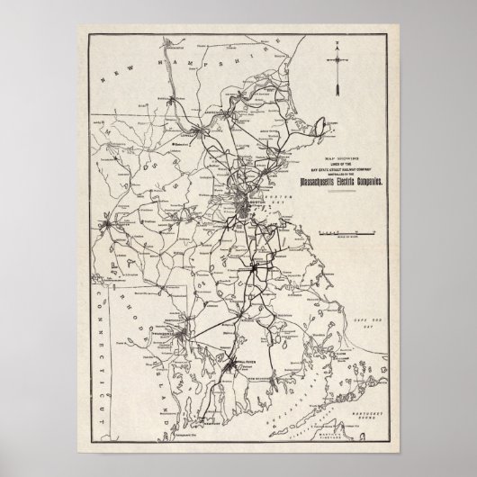 Poster Carte de la Lehigh Valley Transit Company en 1913 (Devant)