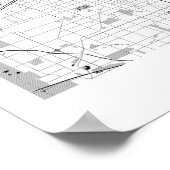 Poster Carte de la ligne noire et blanche de Chicago Mode (Coin)