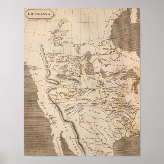 Poster Carte de la Louisiane par Arrowsmith (Devant)