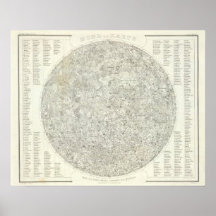 Poster Carte de la lune