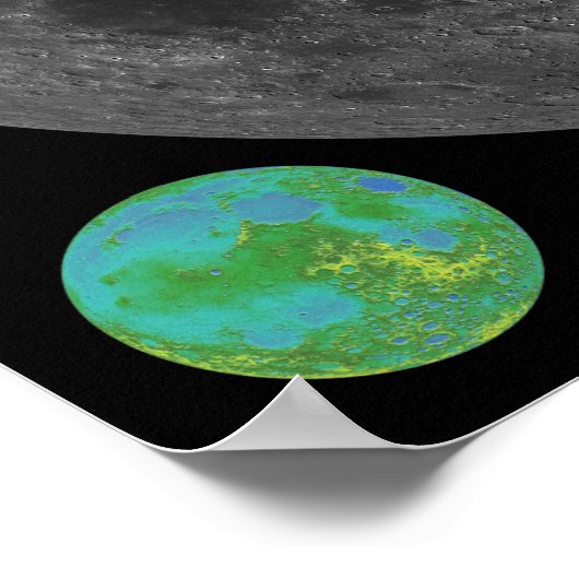 Poster Carte de la lune haute résolution (Coin)