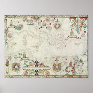 Poster Carte de la Méditerranée, 1625