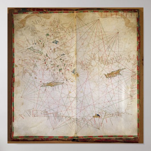 Poster Carte de la Méditerranée orientale (Devant)