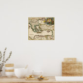 Poster Carte de la Méditerranée orientale 1690 (Cuisine)