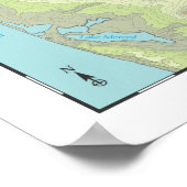 Poster Carte de la mer de San Francisco 25ft - 16x16 (Coin)