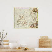 Poster Carte de la mer du Nord, vers 1675 (Cuisine)