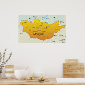 Poster Carte de la Mongolie (Cuisine)