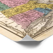 Poster Carte de la Nouvelle-Angleterre ou des États de l' (Coin)