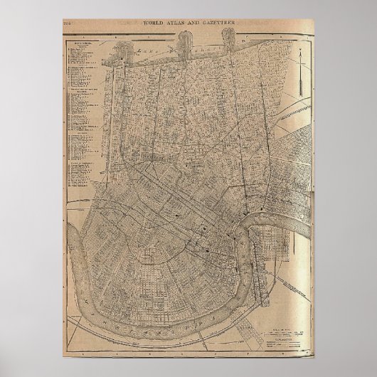 Poster Carte de la Nouvelle-Orléans 1908 (Devant)