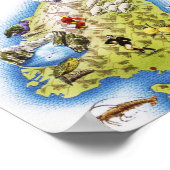 Poster Carte de la Nouvelle-Zélande (Coin)