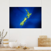 Poster Carte de la Nouvelle-Zélande (Cuisine)