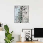 Poster Carte de la Palestine 1889, Moyen-Orient (Bureau à domicile)