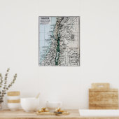 Poster Carte de la Palestine 1889, Moyen-Orient (Cuisine)