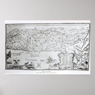 Poster Carte de la Palestine, d'un Haggadah de pâque