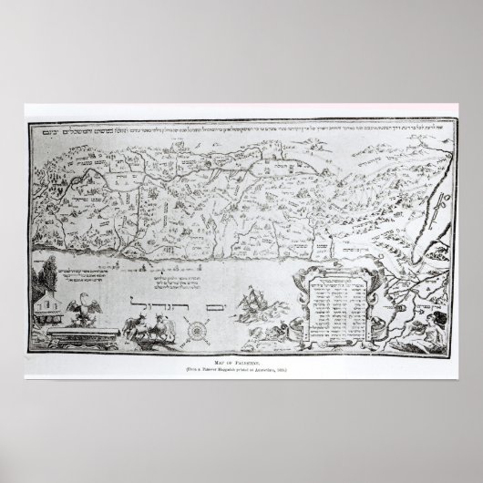 Poster Carte de la Palestine, d'une Pâque Haggadah (Devant)