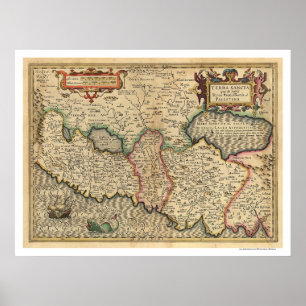 Poster Carte de la Palestine et des zones environnantes 1