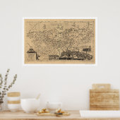 Poster Carte de la Palestine par Tilemann Stella 1600 (Cuisine)