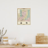 Poster Carte de la partie sud du comté de Chippewa (Cuisine)