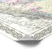 Poster Carte de la Perse, de l'Afghanistan et de l'Arabie (Coin)