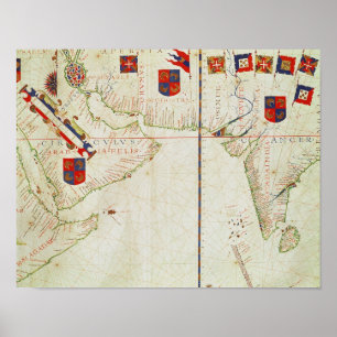 Poster Carte de la Perse, de l'Arabie et de l'Inde