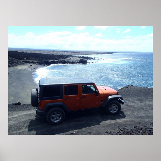Poster Carte de la plage pour l'aventure en jeep Road to  (Devant)