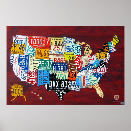 Poster Carte de la plaque de licence de USA 2011 Edition (Devant)