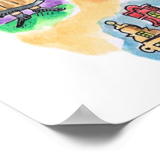 Poster Carte de la Pologne (Coin)