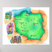 Poster Carte de la Pologne (Devant)