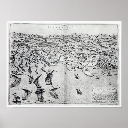 Poster Carte de la prise de Tunis (Devant)
