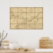 Poster Carte de la province du Haut-Canada (Cuisine)