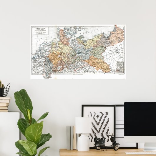 Poster Carte de la Prusse (Bureau à domicile)