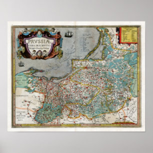 Poster Carte de la Prusse 1584