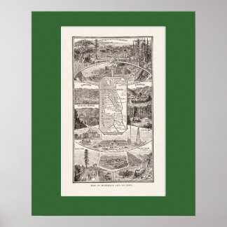 Poster Carte de la région de la baie SF 1886